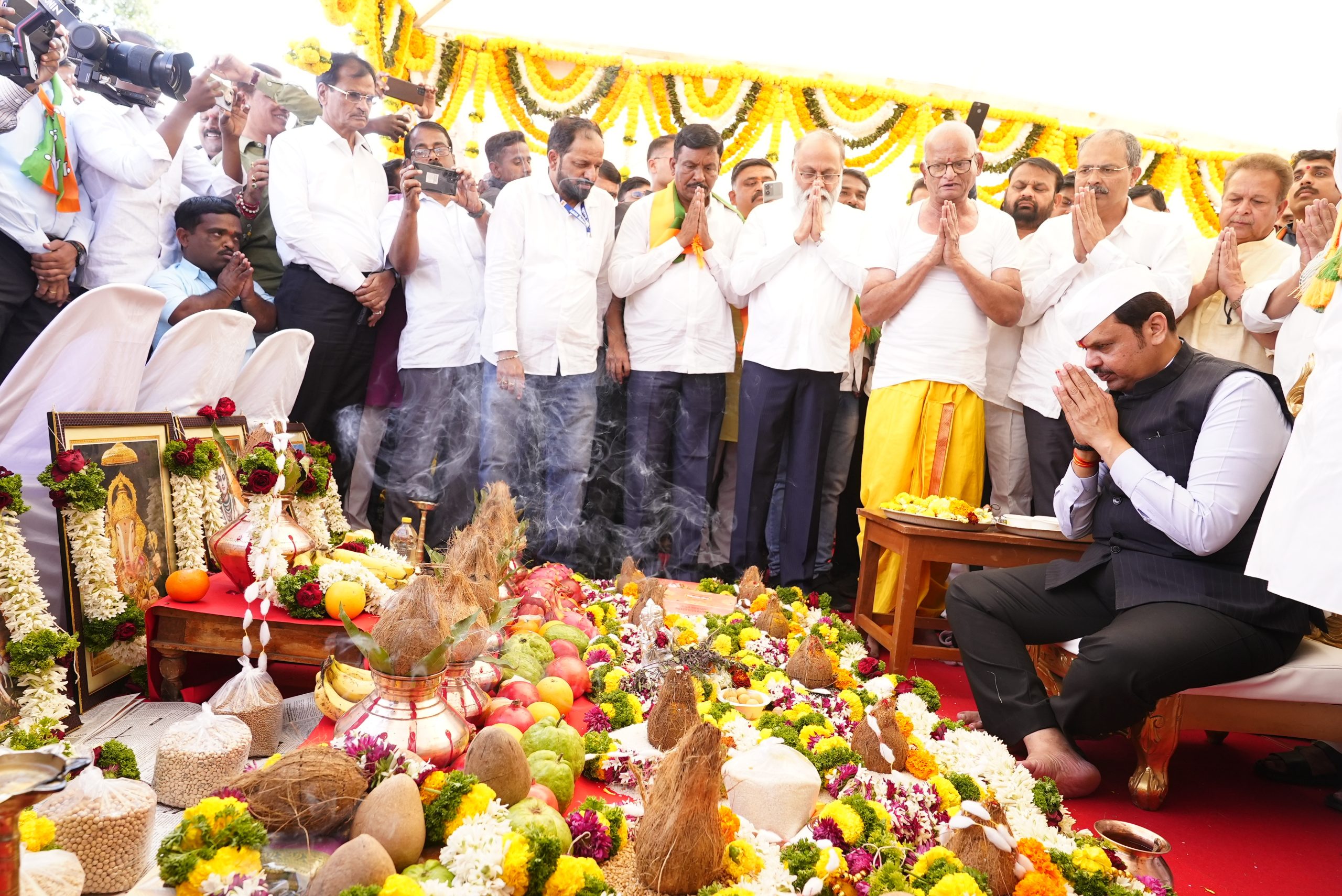 Nira devghar dam Project Pooja